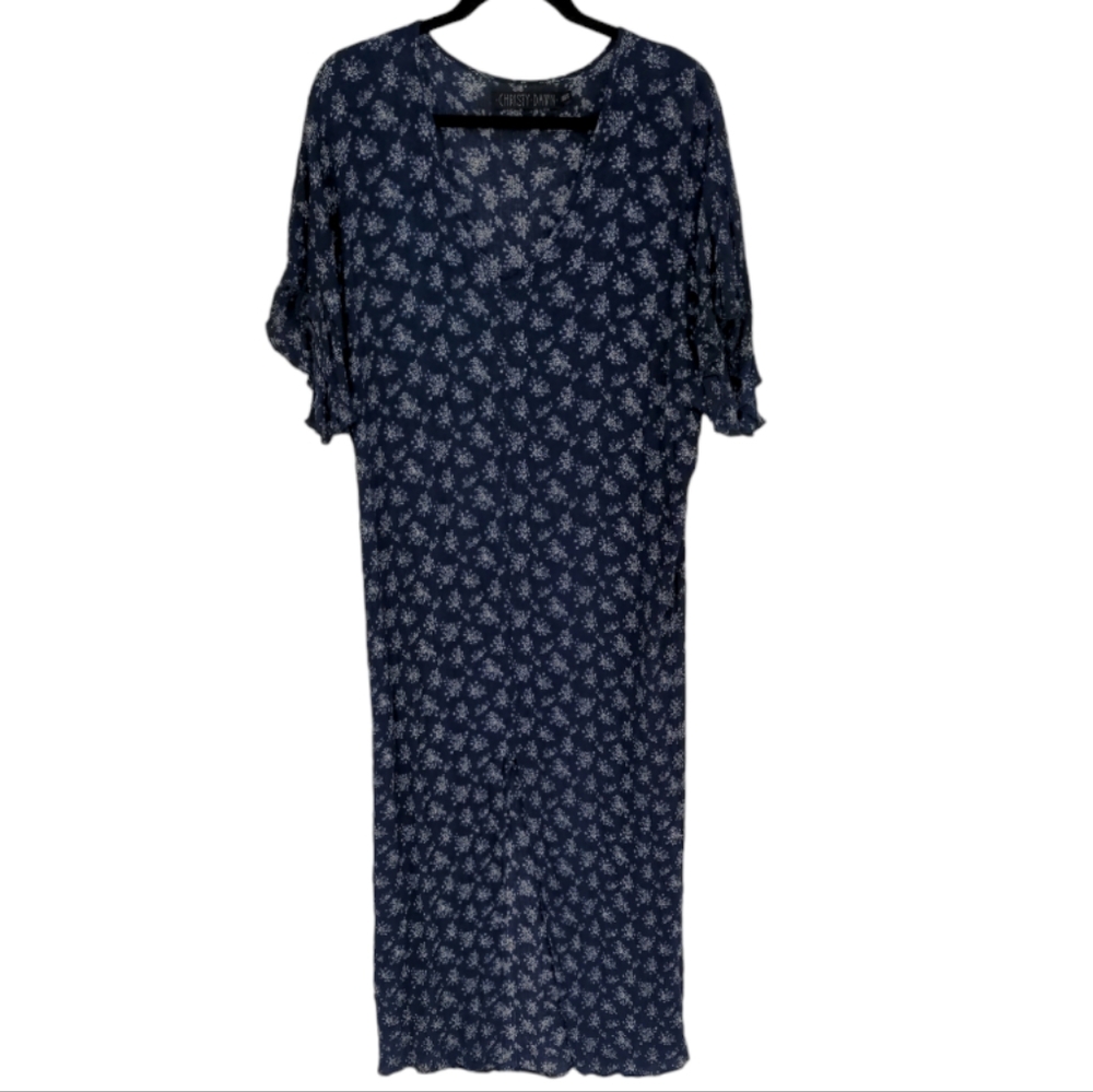Christy Dawn Women's Maxi Dress Size Small Extra‎ Small Floral Blue Lettuce Hem